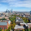aerial view of Philadelphia skyline from vantage point of Penn's campus