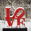love statue in the snow