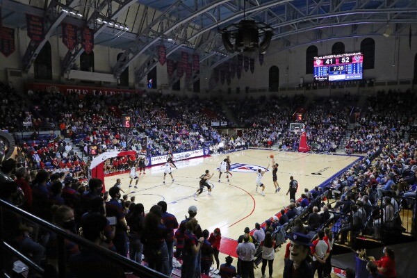At a packed Palestra, the Penn men's basketball team takes on Villanova.